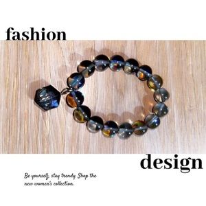 Mermaid glass bead charm bracelet